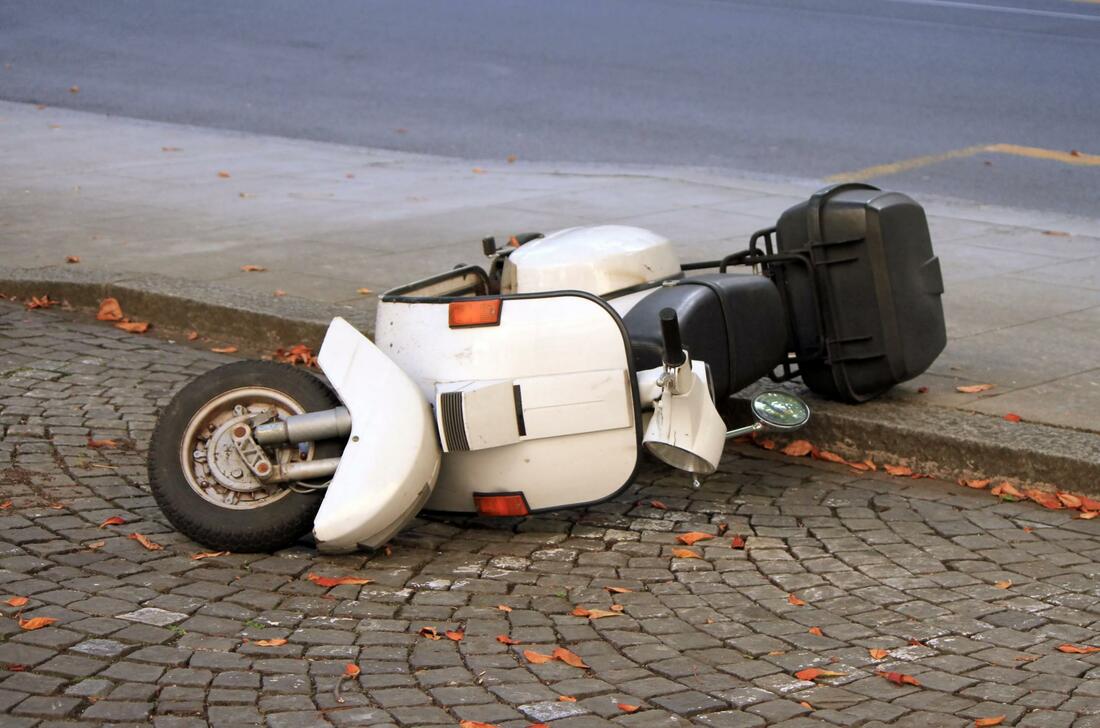 a damaged motorcycle